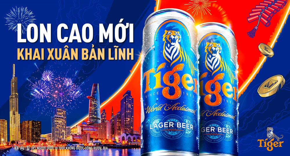 Tiger Beer ra mắt mẫu lon cao mới nhân dịp chào đón Xuân 2024